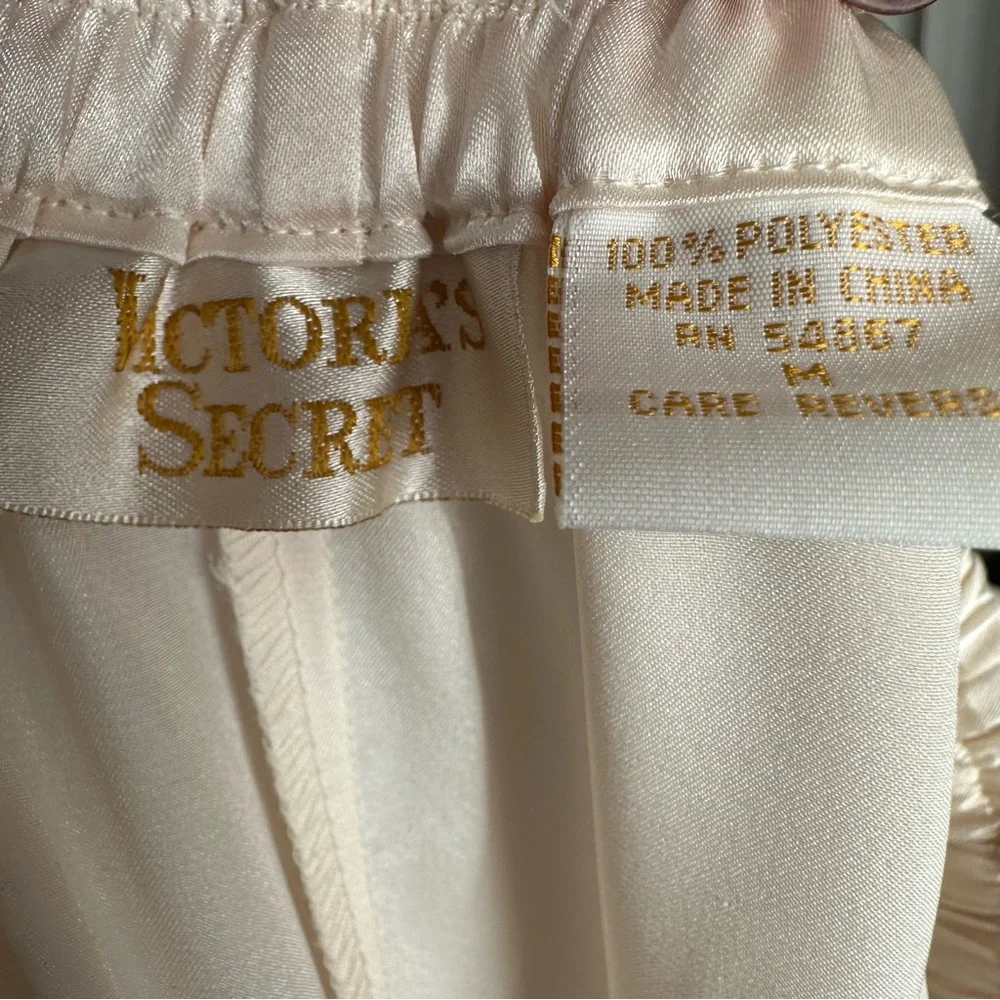 VICTORIA’S SECRET‎ Gold Label Champagne Satin Lounge Pants Wide Leg Hostess M